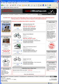 i-BikeShop Demo Site Screenshot